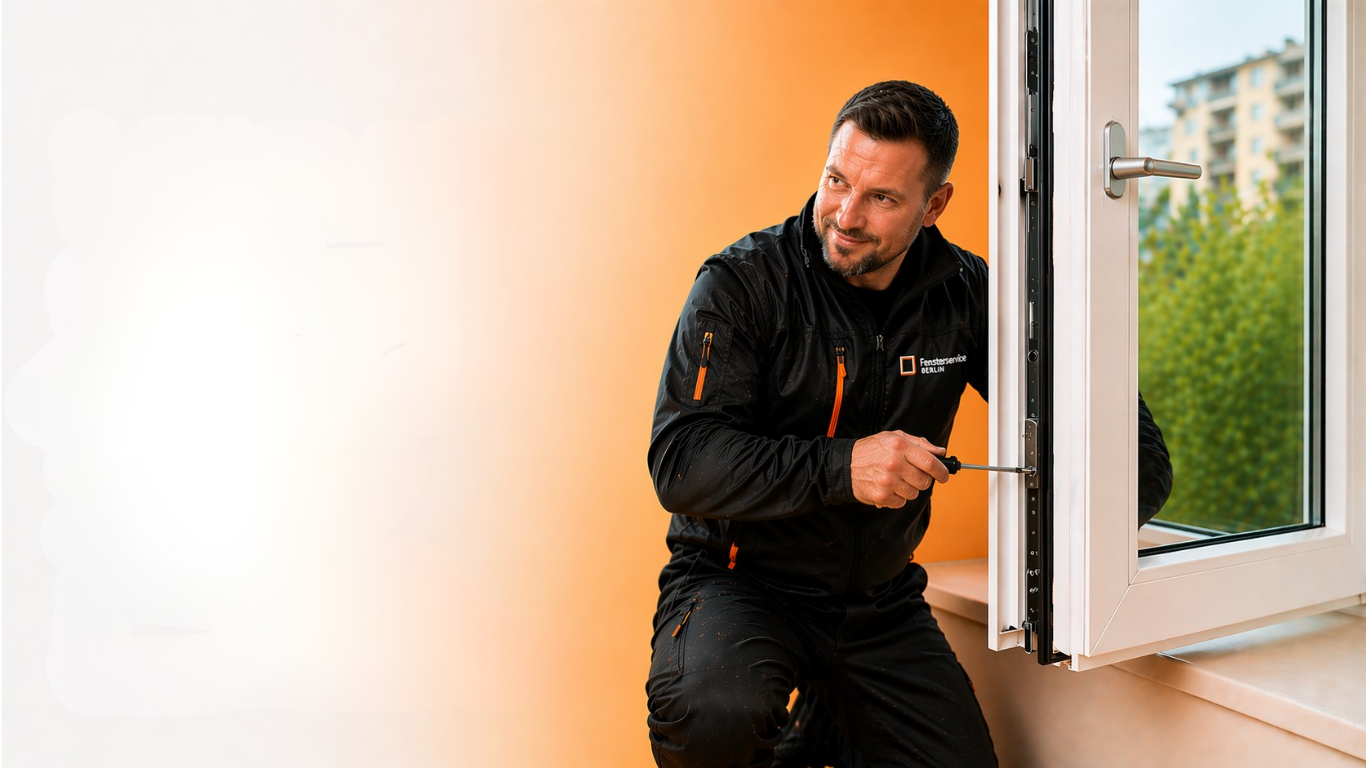 Fenstertechniker repariert Fensterbeschlag in München